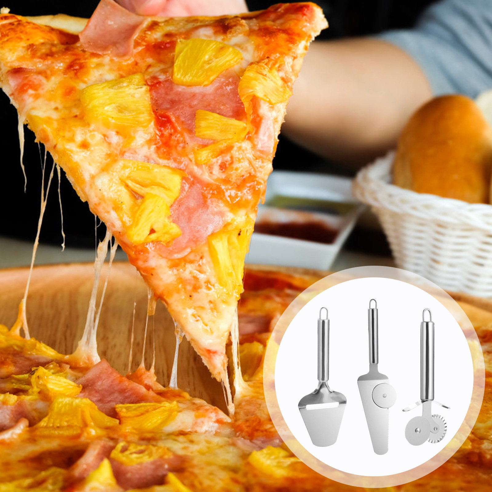 1Set Stainless Steel Pizza Whe - đánh giá và giá Kitchen Gadgets Gold