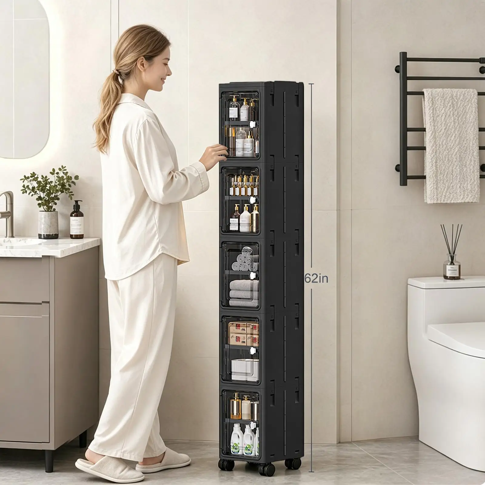 5-Tier Black Slim Narrow Rolli - đánh giá và giá Kitchen Gadgets Organizer
