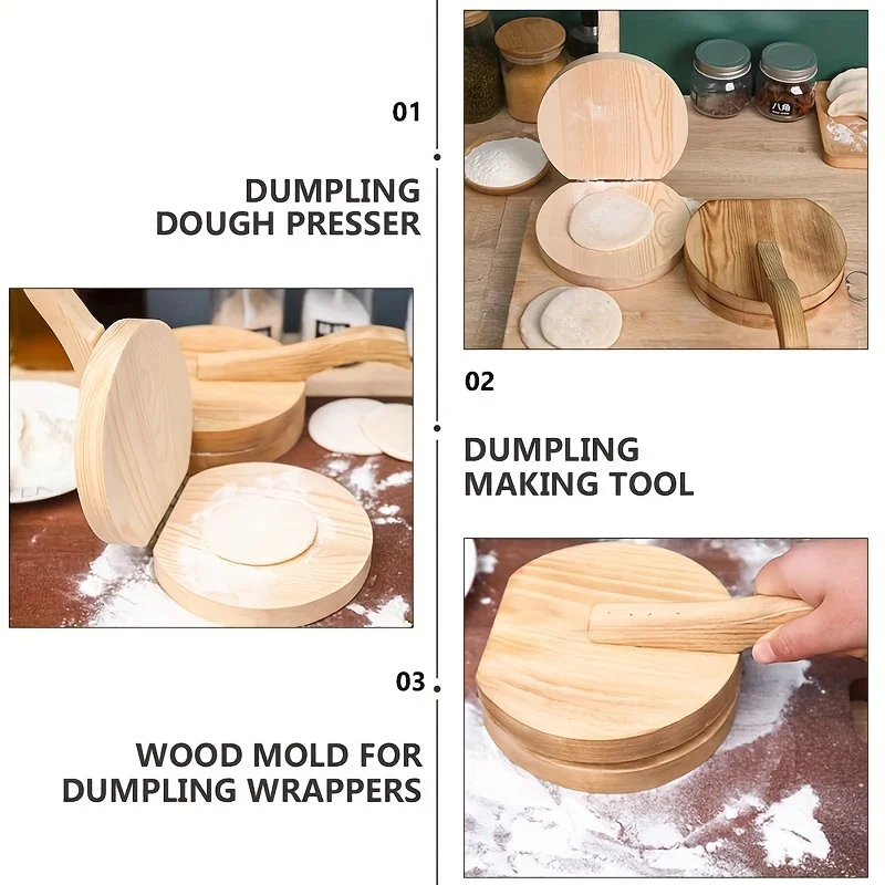 1pc wooden manual dough roller - đánh giá và giá Kitchen Gadgets Dumpling Maker